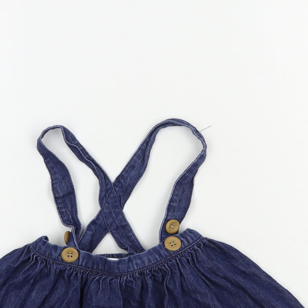 NEXT Baby Blue  Cotton Skater Skirt Size 9-12 Months  Button
