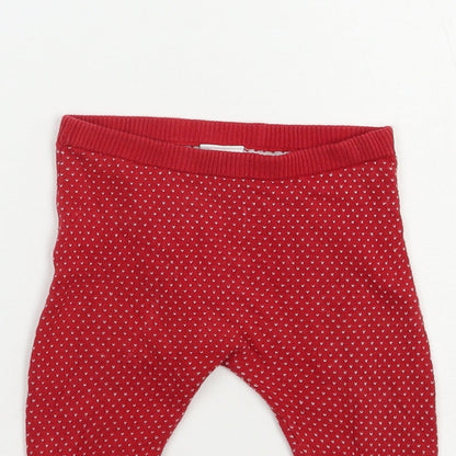 NEXT Baby Red Geometric Cotton Jogger Trousers Size 9-12 Months