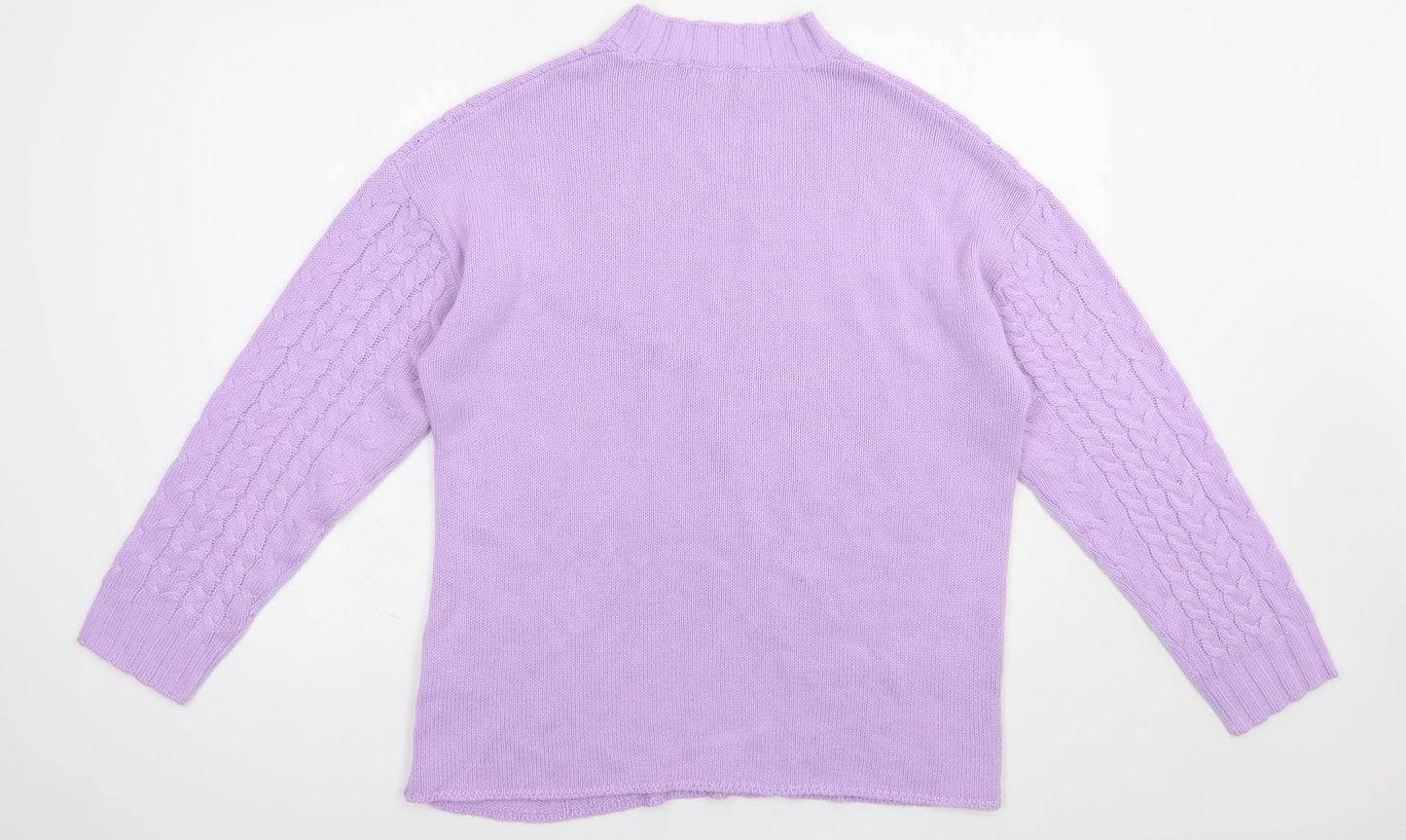Wednesday's Girl Womens Purple Mock Neck  Acrylic Pullover Jumper Size M