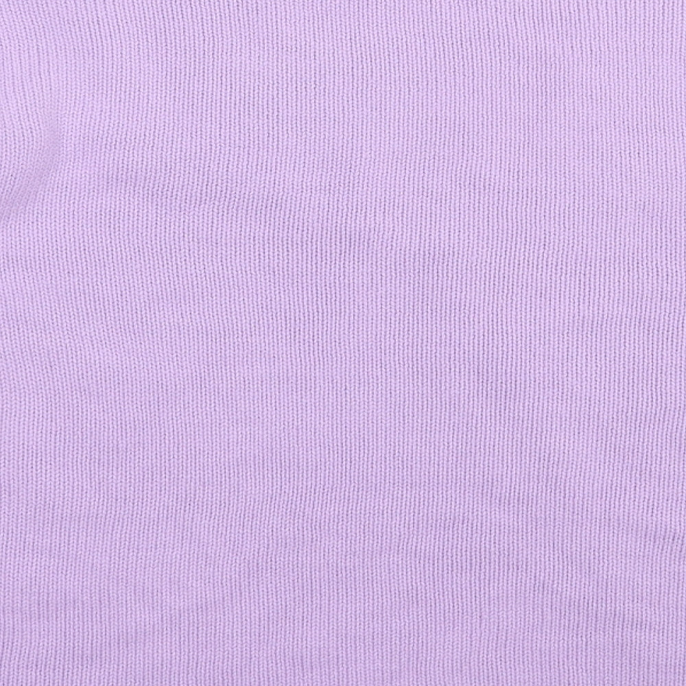 Wednesday's Girl Womens Purple Mock Neck  Acrylic Pullover Jumper Size M