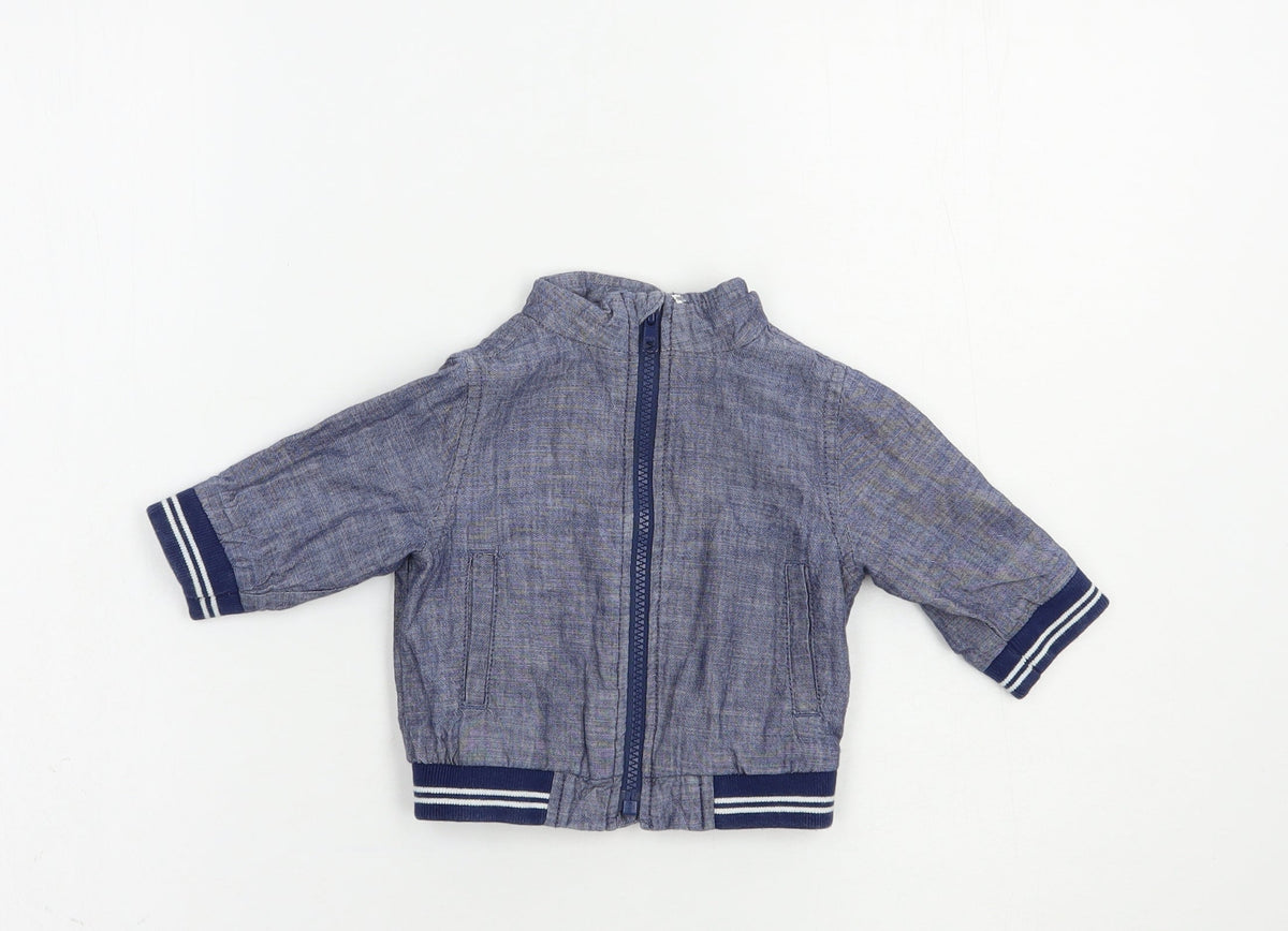 Additional front view of Gap Baby Blue Basic Jacket Jacket, size 3-6, Months Zip