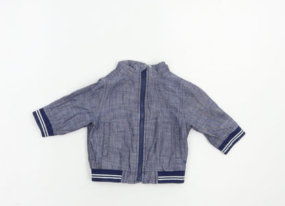 Additional front view of Gap Baby Blue Basic Jacket Jacket, size 3-6, Months Zip