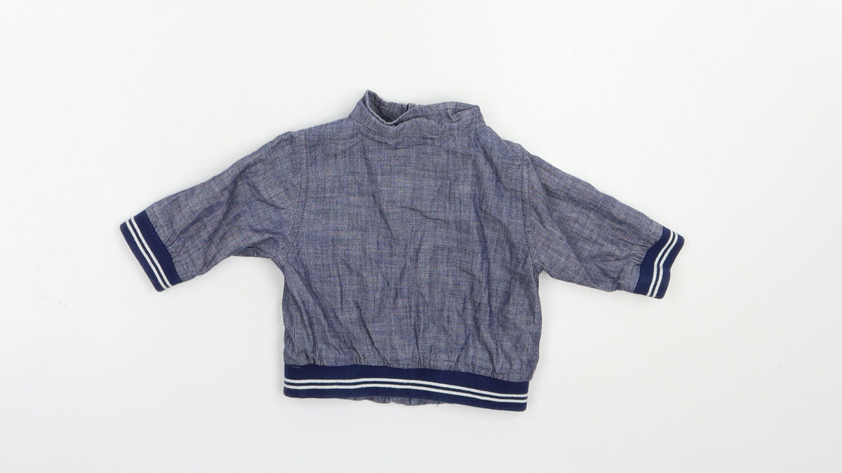 Back view of Gap Baby Blue Basic Jacket Jacket, size 3-6, Months Zip