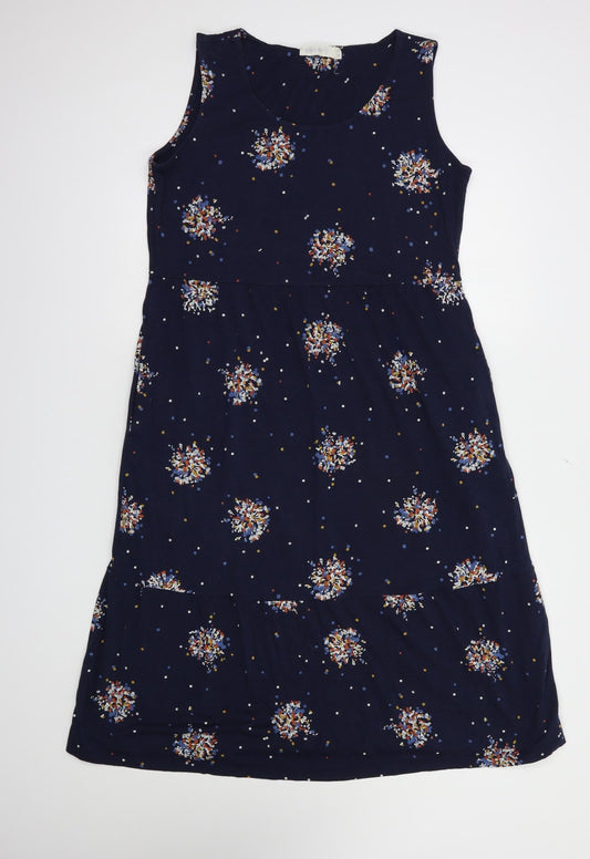 Lily & Me Womens Blue  Cotton A-Line  Size 10  Scoop Neck Pullover