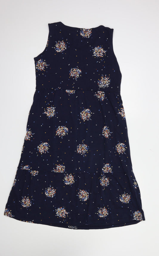 Lily & Me Womens Blue  Cotton A-Line  Size 10  Scoop Neck Pullover