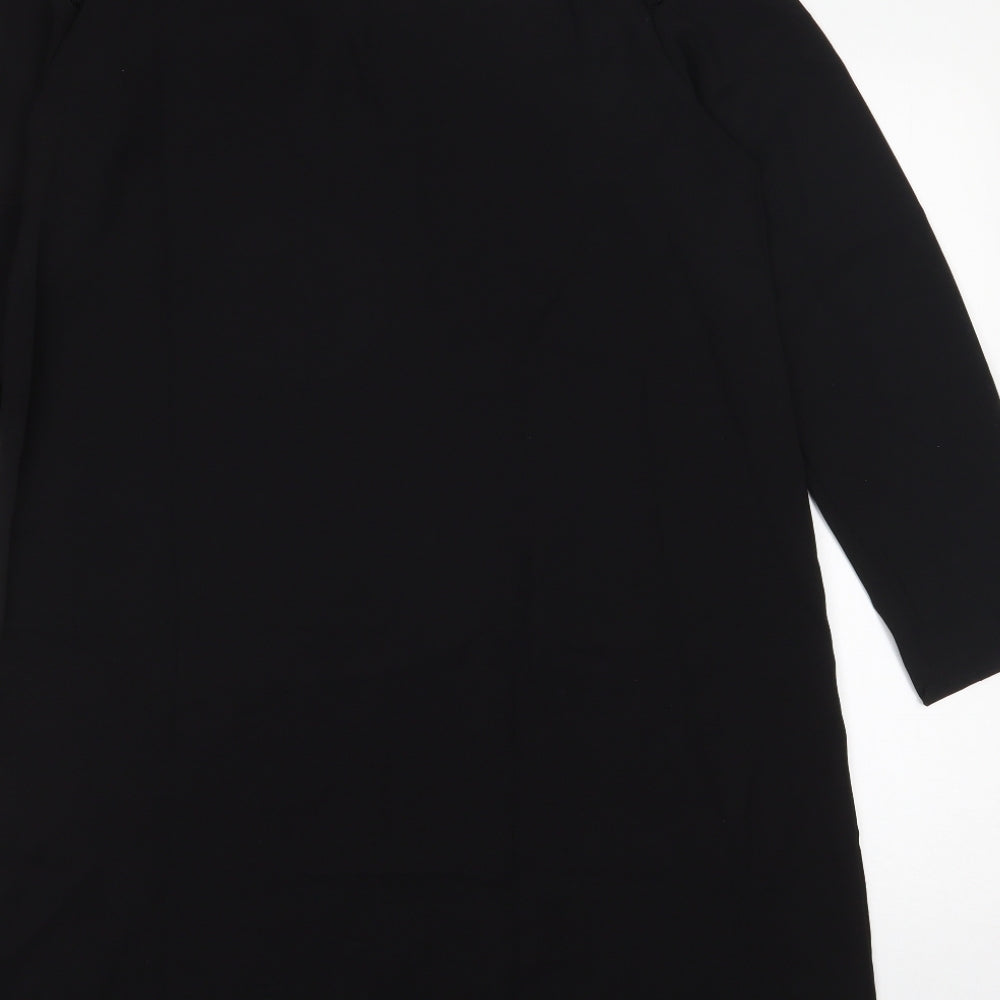 Emery Rose Womens Black  Polyester A-Line  Size M  Round Neck