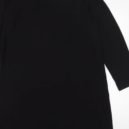 Emery Rose Womens Black  Polyester A-Line  Size M  Round Neck