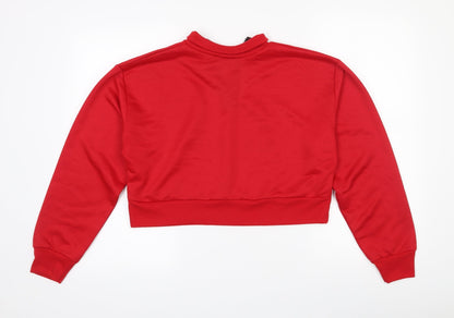 Boohoo Womens Red  Polyester Pullover Sweatshirt Size 10