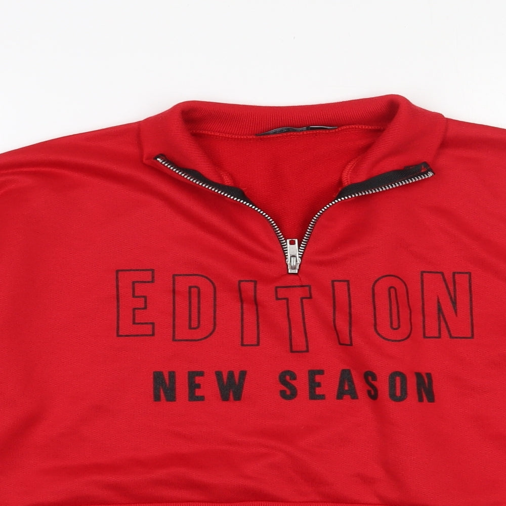 Boohoo Womens Red  Polyester Pullover Sweatshirt Size 10