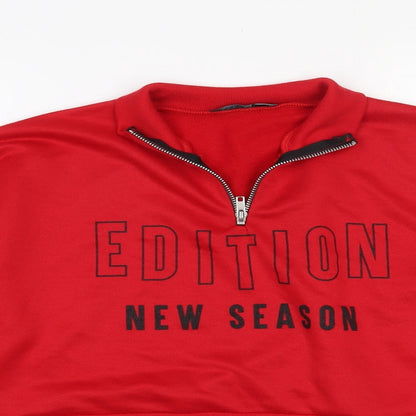 Boohoo Womens Red  Polyester Pullover Sweatshirt Size 10