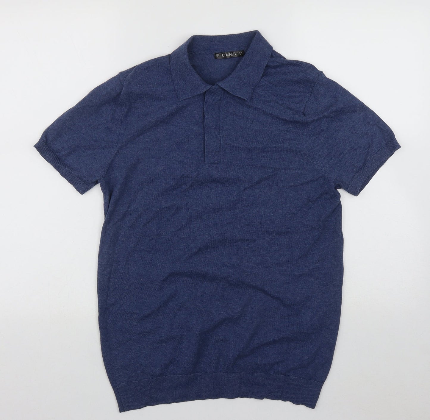 Dunnes Mens Blue Collared  Cotton Pullover Jumper Size S