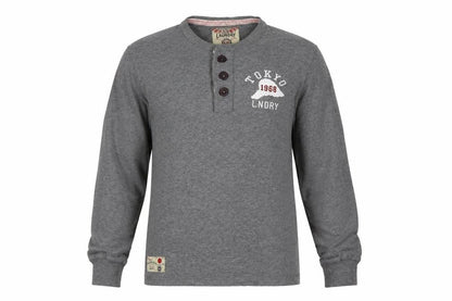 Front view of Tokyo men’s grey round neck cotton jumper, size S