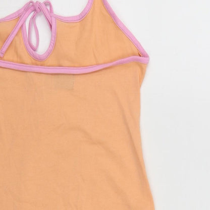 ASOS Womens Orange  Cotton Bodycon  Size 10  Round Neck Tie