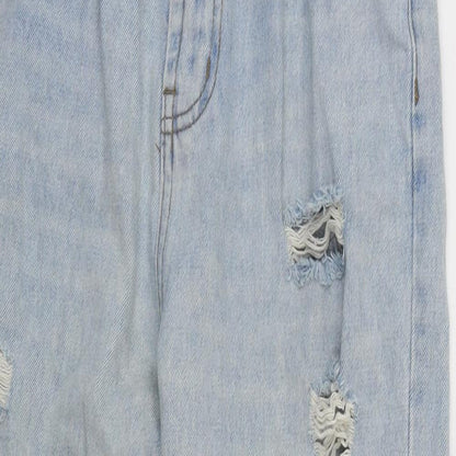 Pomelo Womens Blue  Cotton Straight Jeans Size 8 L25 in Regular Zip
