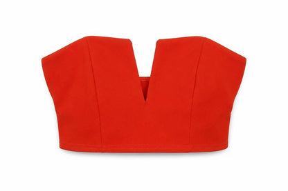 Womens UK Size 10 Misspap Orange Cropped Blouse