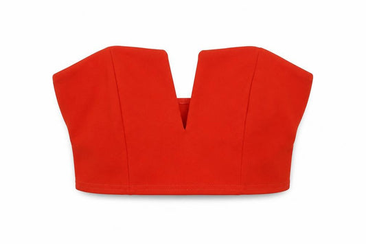 Womens UK Size 10 Misspap Orange Cropped Blouse