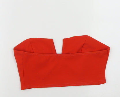 Womens UK Size 10 Misspap Orange Cropped Blouse