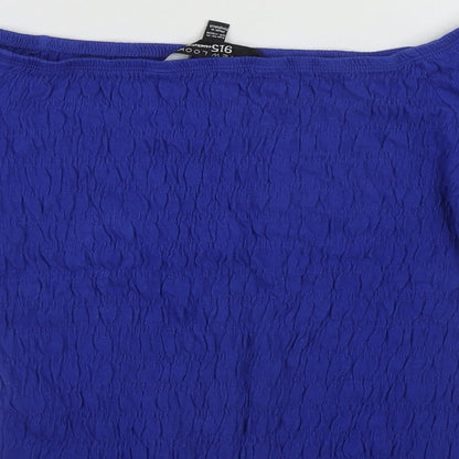 New Look Girls Blue  Cotton Cropped Casual Size 14-15 Years Scoop Neck