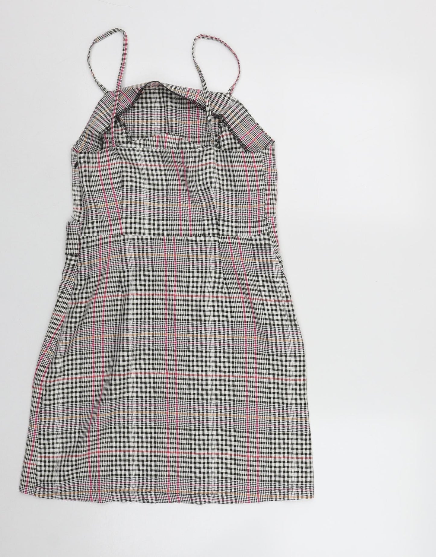 Primark Womens Multicoloured Plaid Viscose A-Line  Size 10  Square Neck Zip