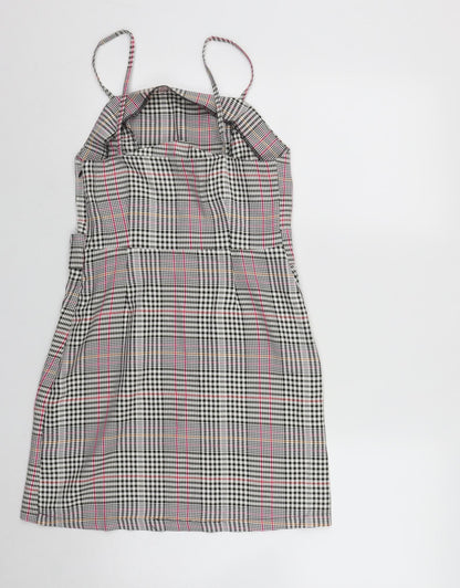 Primark Womens Multicoloured Plaid Viscose A-Line  Size 10  Square Neck Zip