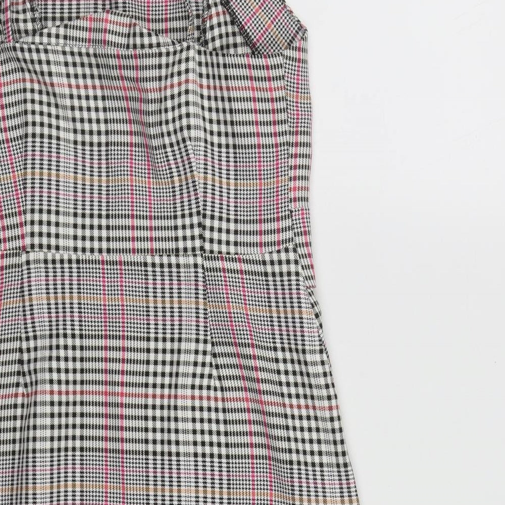 Primark Womens Multicoloured Plaid Viscose A-Line  Size 10  Square Neck Zip