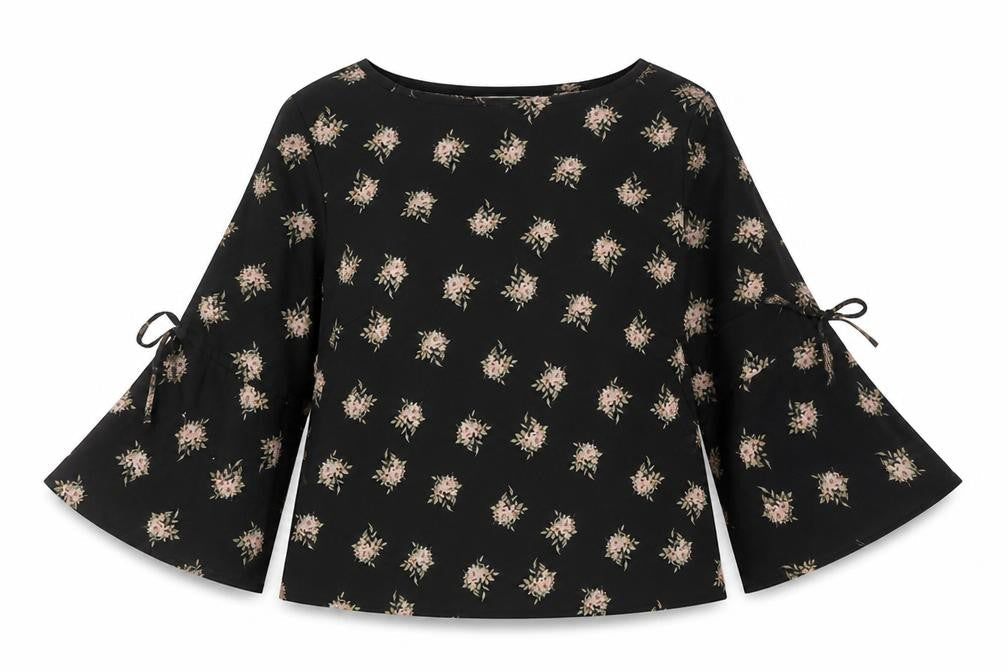 Womens UK Size 8 Papaya Black Basic Blouse