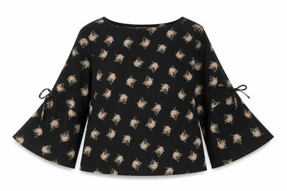 Womens UK Size 8 Papaya Black Basic Blouse