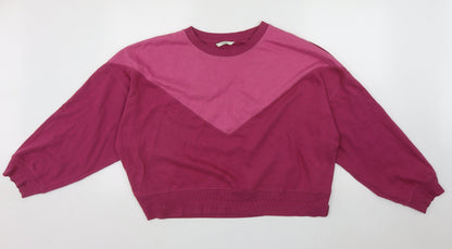 Geroge Womens Pink Round Neck  Cotton Pullover Jumper Size 2XL