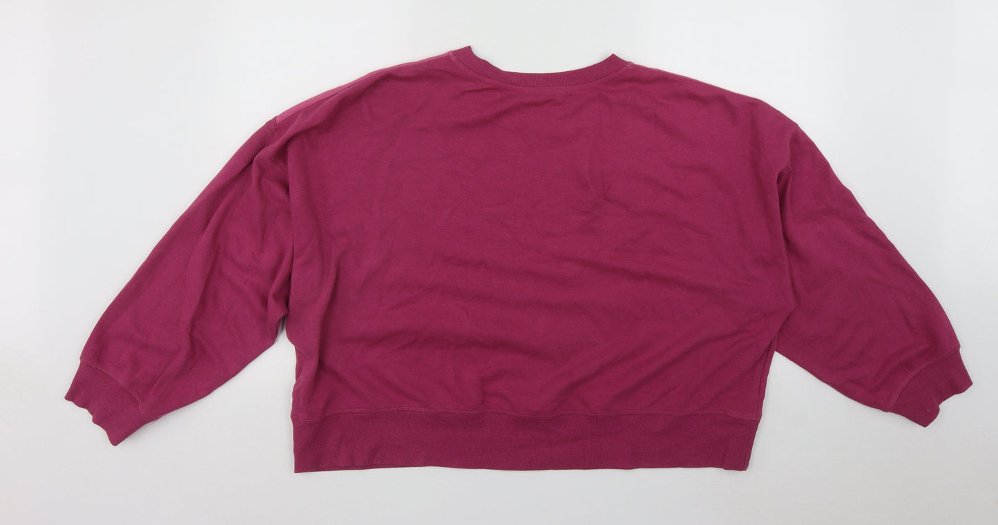 Geroge Womens Pink Round Neck  Cotton Pullover Jumper Size 2XL