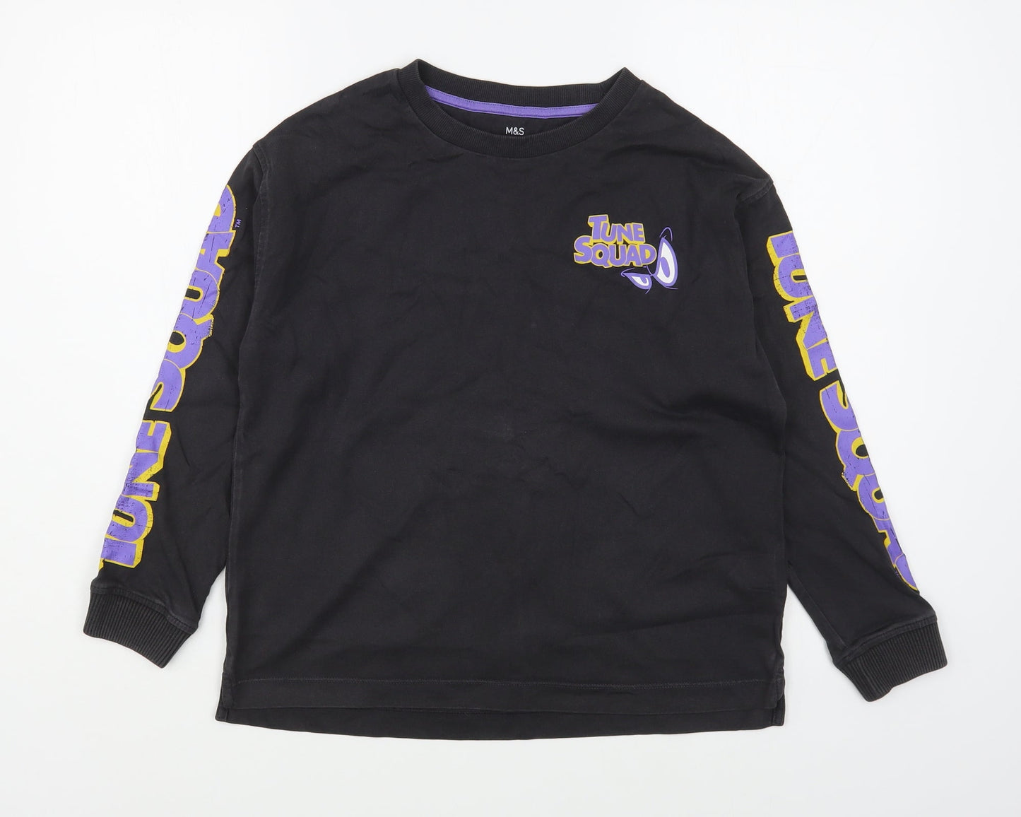 Marls & Spencer Girls Grey  Cotton Pullover Sweatshirt Size 9-10 Years  Pullover - Loony Tunes