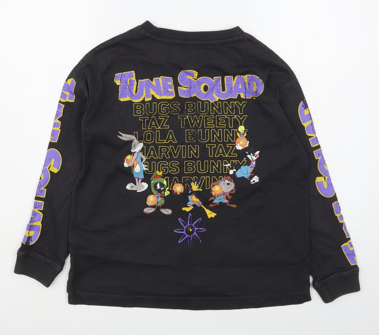 Marls & Spencer Girls Grey  Cotton Pullover Sweatshirt Size 9-10 Years  Pullover - Loony Tunes