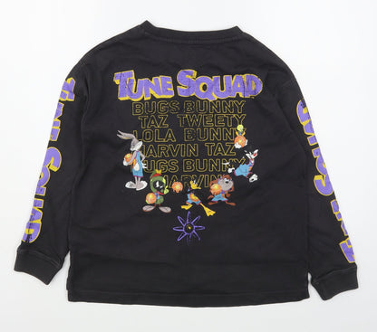 Marls & Spencer Girls Grey  Cotton Pullover Sweatshirt Size 9-10 Years  Pullover - Loony Tunes