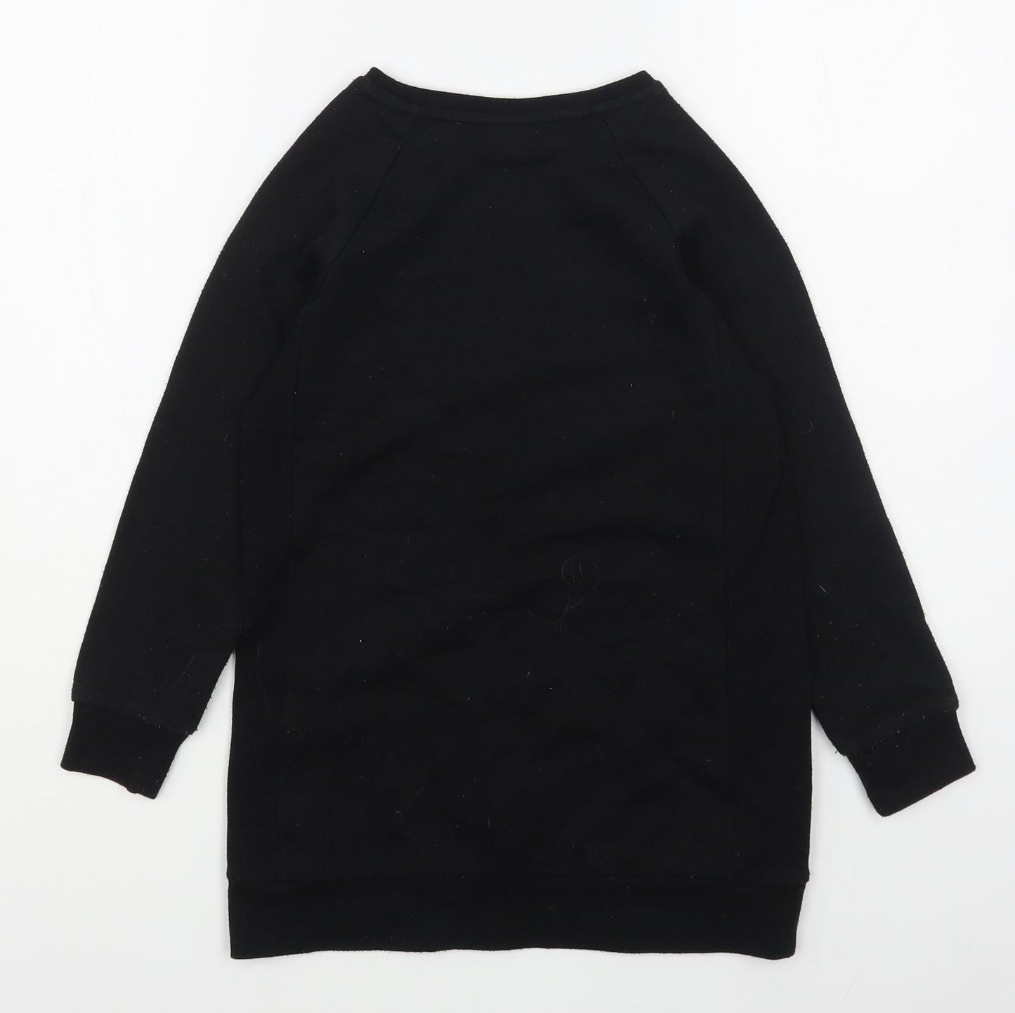 F&F Girls Black  Cotton Pullover Sweatshirt Size 7-8 Years  Pullover