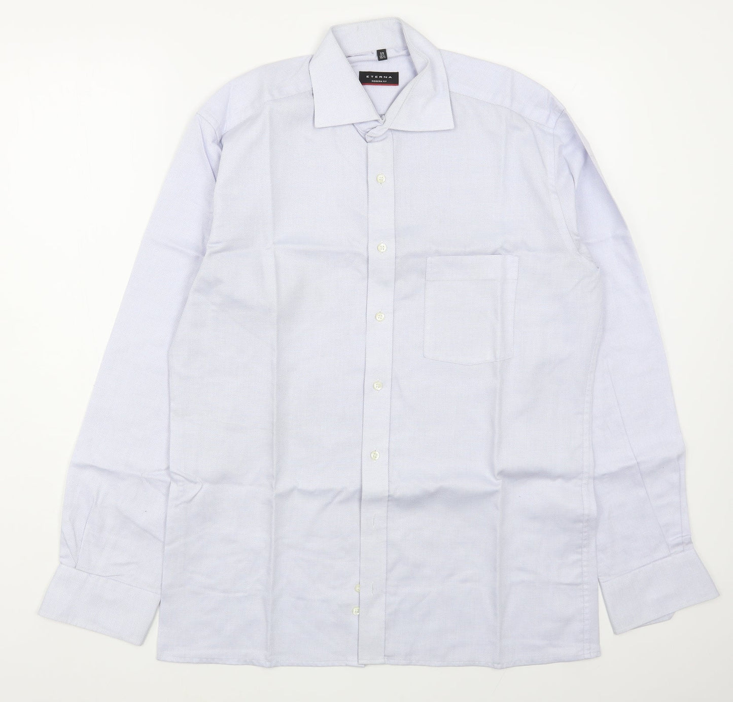 Mens UK Collar Size 15.5 Eterna Smart Blue  Dress Shirt