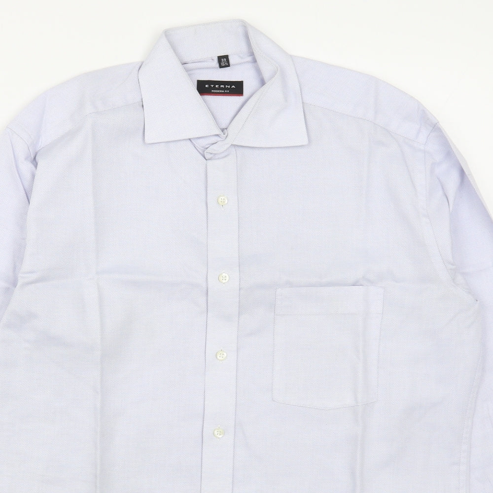 Mens UK Collar Size 15.5 Eterna Smart Blue  Dress Shirt