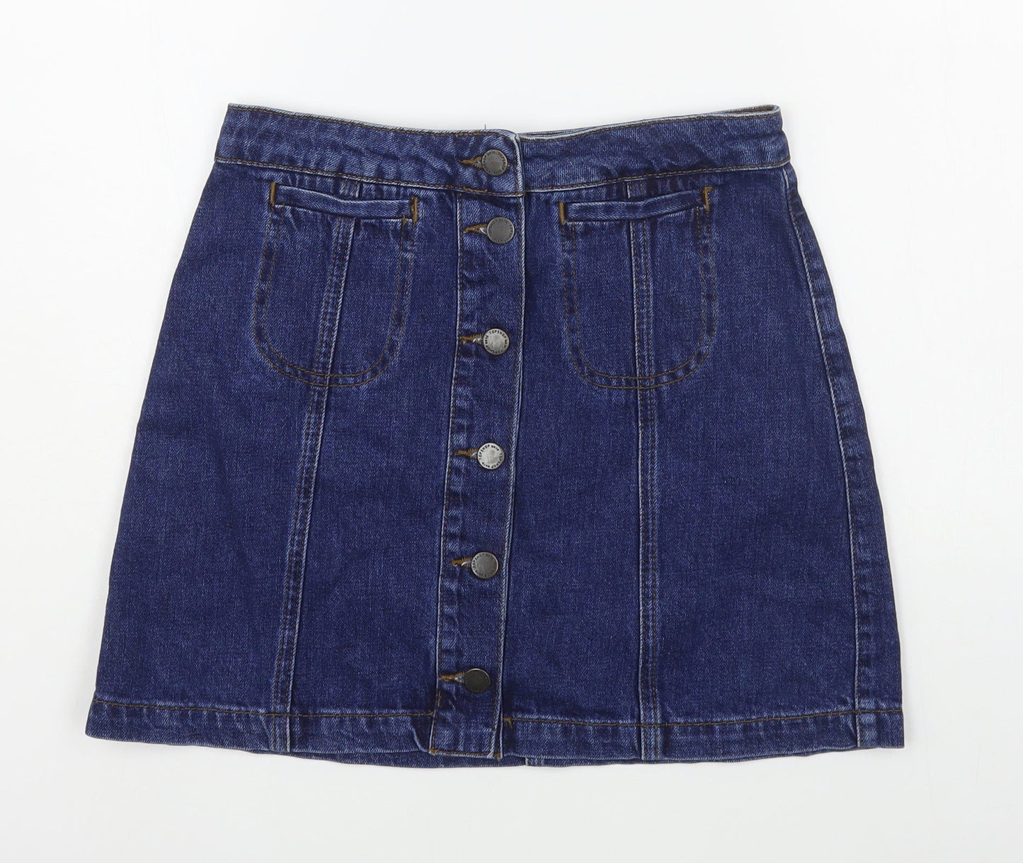 Womens UK Size 26 in Topshop A-Line Denim Skirt