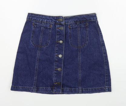 Womens UK Size 26 in Topshop A-Line Denim Skirt