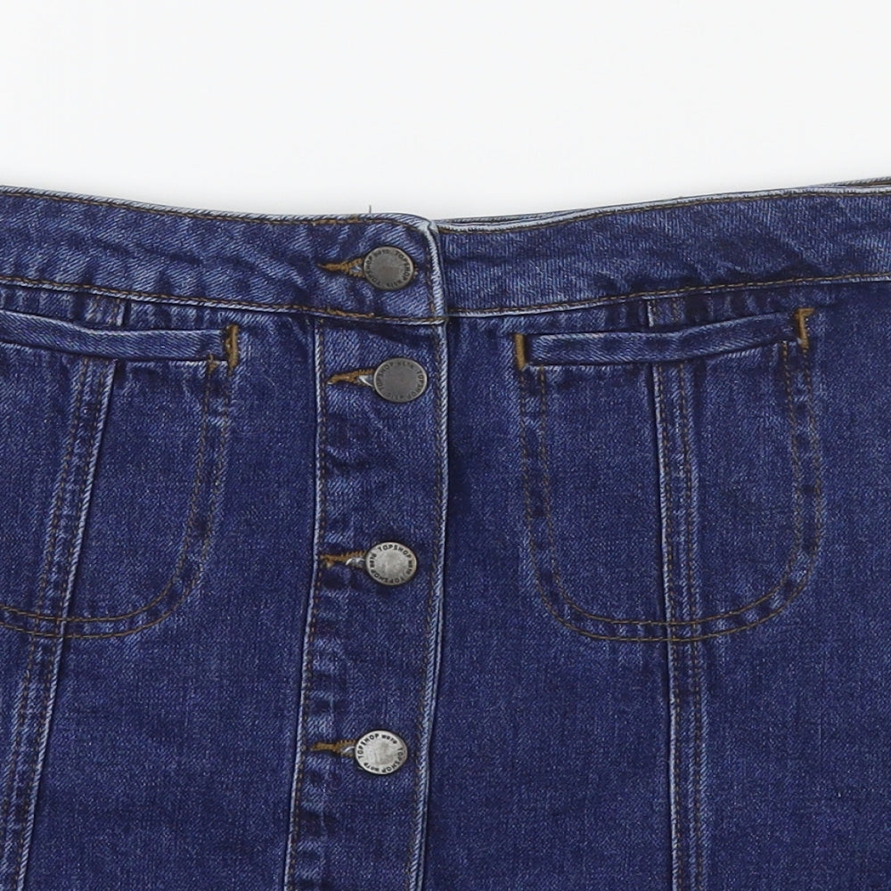Womens UK Size 26 in Topshop A-Line Denim Skirt