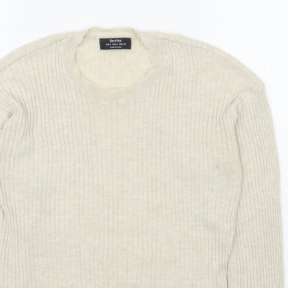 Womens UK Size S Bershka Beige Pullover Jumper