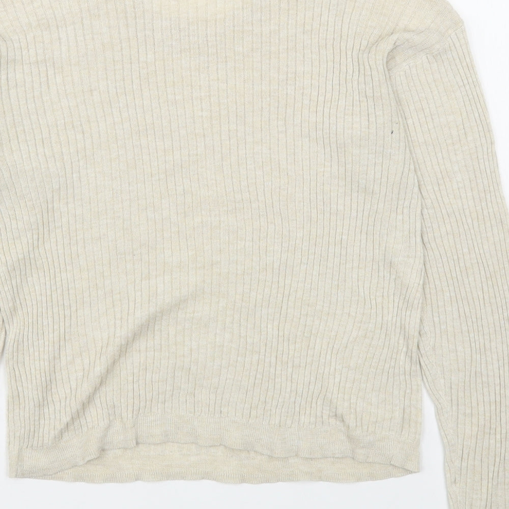 Womens UK Size S Bershka Beige Pullover Jumper