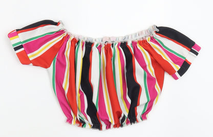 Womens UK Size 8 New Look Multicoloured Cropped Tank
