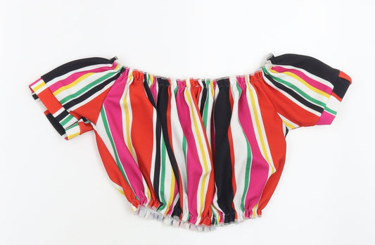 Womens UK Size 8 New Look Multicoloured Cropped Tank