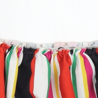 Womens UK Size 8 New Look Multicoloured Cropped Tank