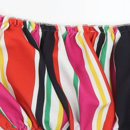 Womens UK Size 8 New Look Multicoloured Cropped Tank