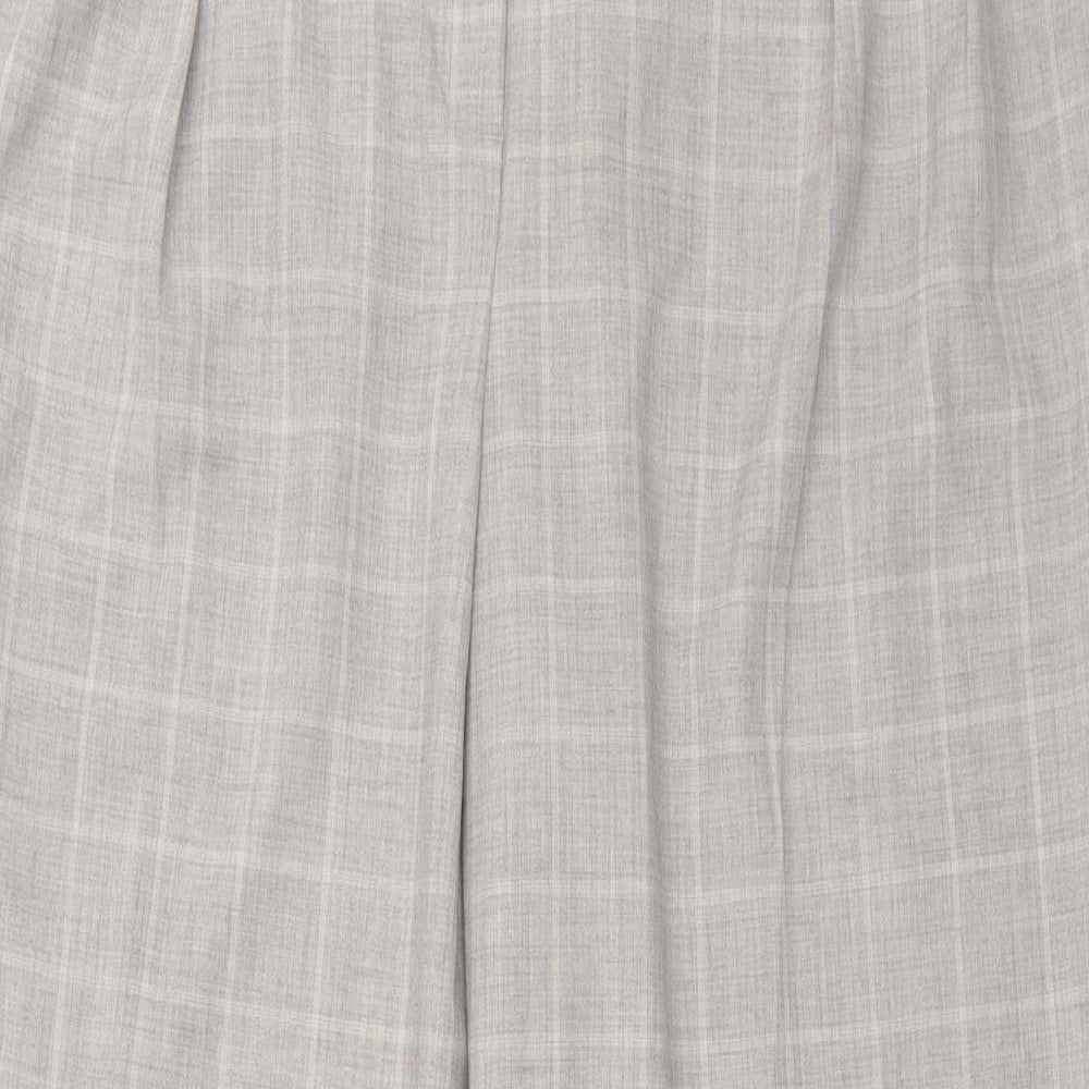F&F Womens Grey Check Polyester Trousers  Size 20 L30 in Regular Hook & Eye