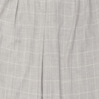 F&F Womens Grey Check Polyester Trousers  Size 20 L30 in Regular Hook & Eye