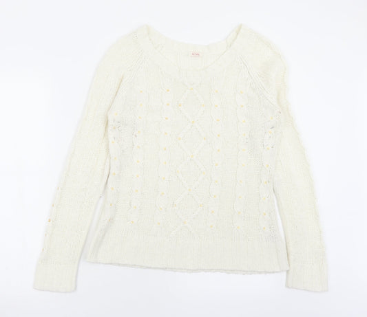 Womens UK Size 10 evie White Pullover Jumper