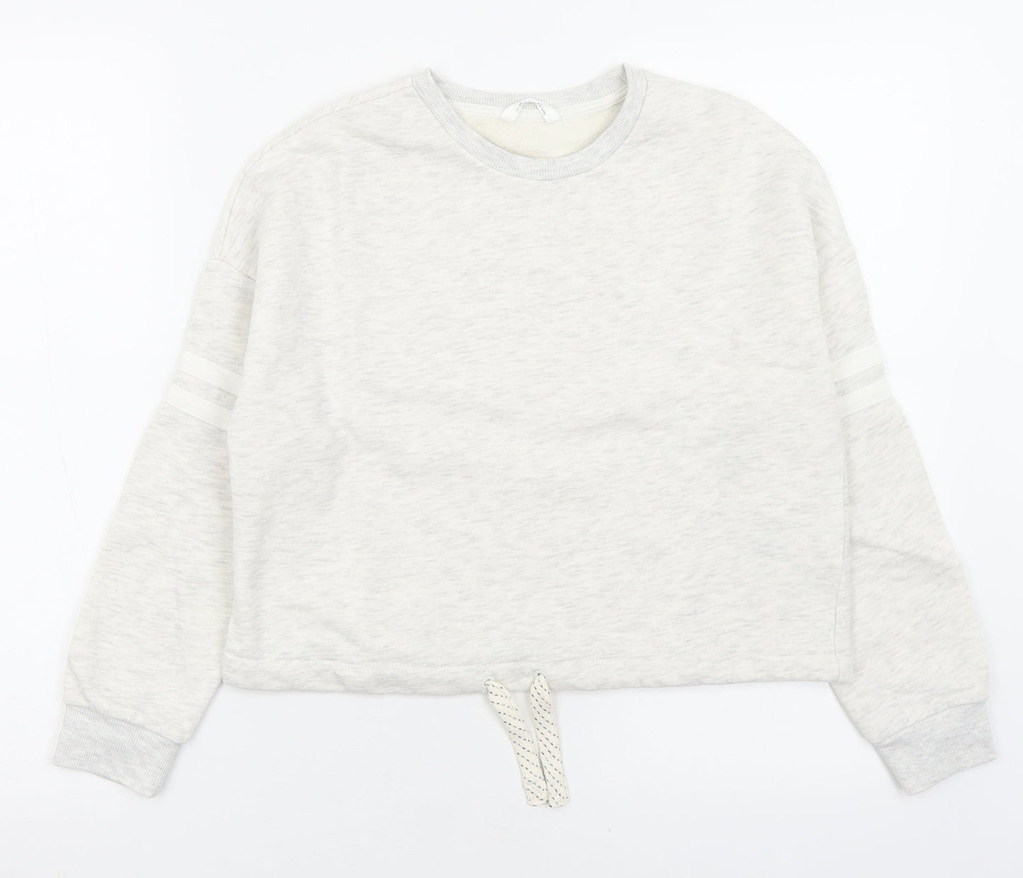 Marks and Spencer Girls Grey Crew Neck  Cotton Pullover Jumper Size 10-11 Years  Pullover