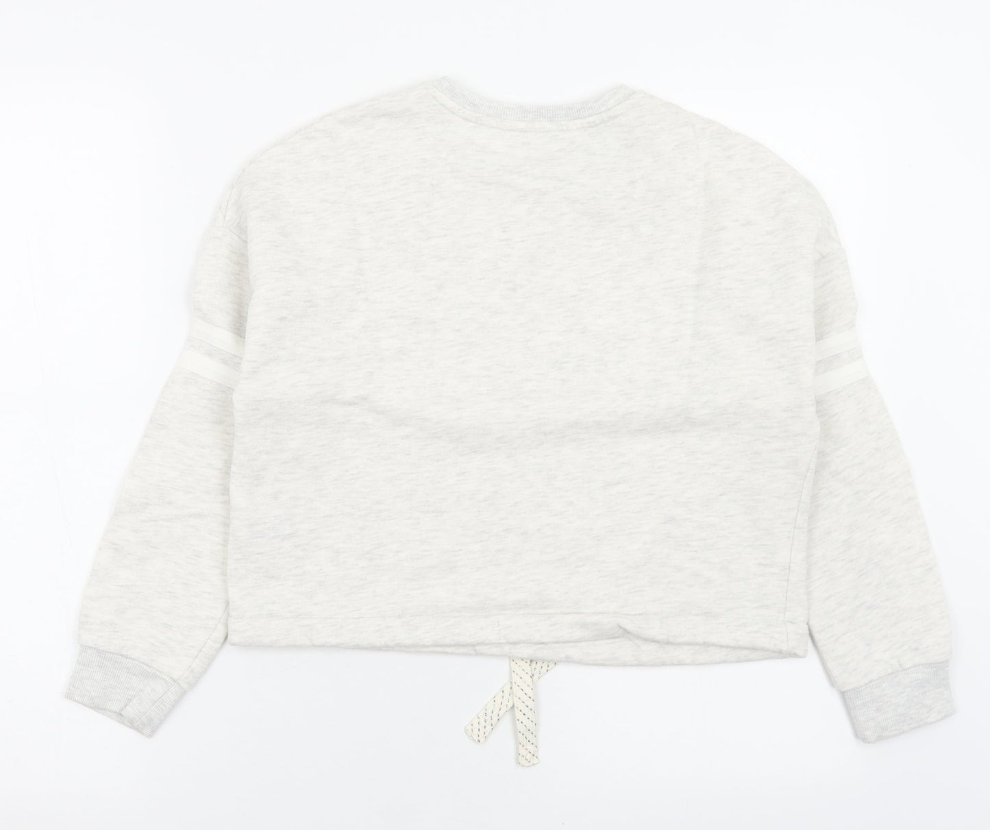 Marks and Spencer Girls Grey Crew Neck  Cotton Pullover Jumper Size 10-11 Years  Pullover