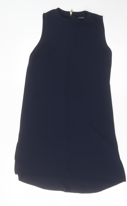 Atmosphere Womens Blue  Polyester A-Line  Size 8  Crew Neck Zip
